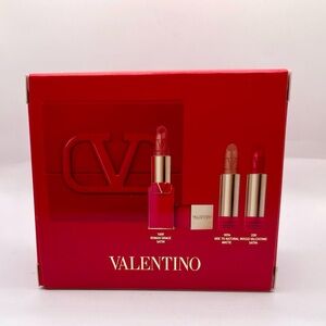 Rosso Valentino Couture Lipstick Set 100R 107A 22R Refillable NIB